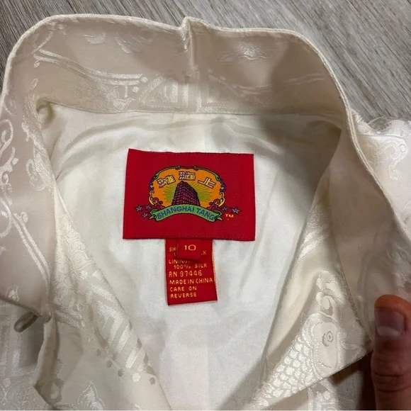 SHANGHAI TANG WHITE  SILK LINING WOMENS JACKET SIZE US 10 - Picture 6 of 8